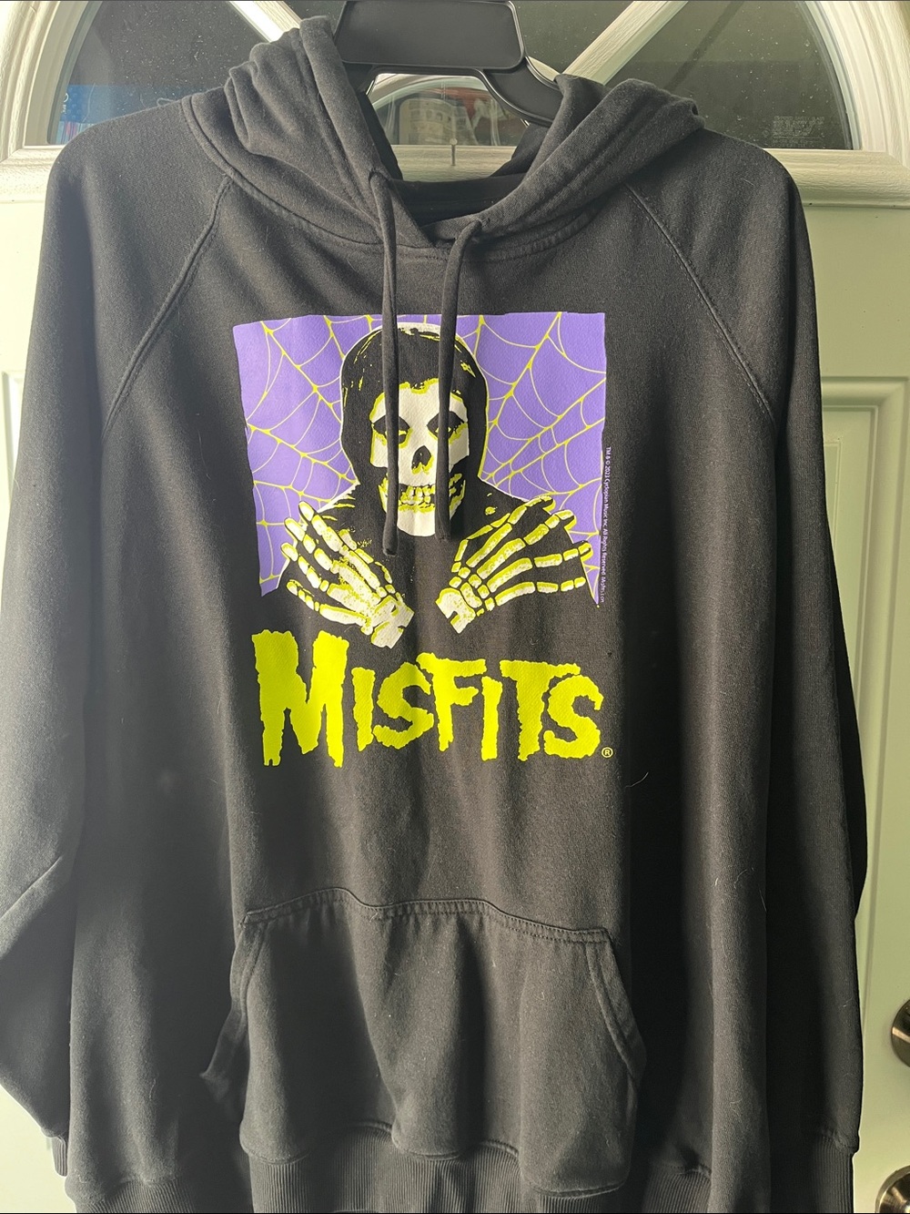 Misfits Black Pullover Hoodie with Yellow & Purple Graphic
